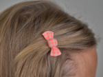 Mini sweet hairslide neon orange gingham