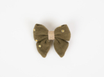 Mini bow tie clip gaze pois or kaki
