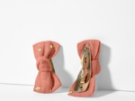 Small bows hair clips gaze pois or rose blush