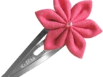 Star flower hairclip glittery pink