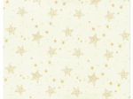 Cotton fabric cream and gold géometric stars ex1109