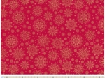 Coupon tissu 50 cm ex2448 red gold christmas snowflake