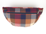 Small banana bag ruby lurex tartan