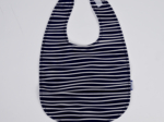 Coated fabric bib striped  ivory navy