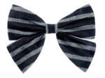 Bow tie hair slide striped silver dark blue