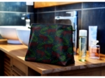 Cosmetic bag with flap wolf of the woods