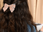 Bow tie hair slide oiseau bandana