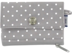 zipper pouch card purse light grey spots