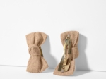 Small bows hair clips gaze pailletée camel
