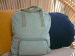 Foldable rucksack Gaby velours côtelé vert lagon