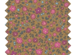 Cotton fabric ex2442 olive pink flower