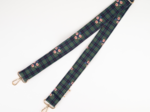 Narrow shoulder strap tartan fleuri