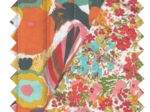 Fabric ex2436 orange green floral quilt