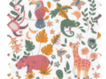 Cotton fabric exotic animals