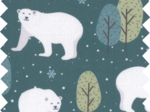 Coupon tissu 50 cm ex2244 blue green polar bears