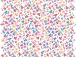 1 m fabric coupon terracotta and cream flowers