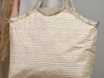 Tote bag with a zip rayé or blanc