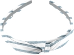bow headband striped blue gray glitter