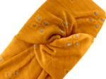 Large Crossed Headband gaze dentelle ocre