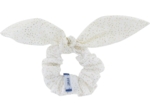 Bunny ear Scrunchie white sequined