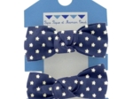 Small elastic bows navy gold star