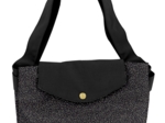 Tote bag with a zip glitter black