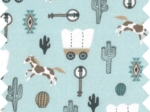 Jersey fabric bleu western