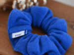Small scrunchie navy blue terry towelling