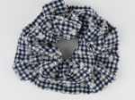 Maxi Double Scrunchie navy embroidered gingham