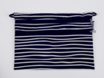 Aloïs flat pouch striped  ivory navy
