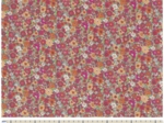 35cm coated fabric coupon ex2342 orange pink multiflowers