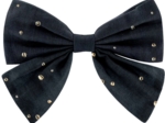 Bow tie hair slide gaze pois or marine