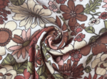 Cotton Fabric ex2635 floral retro terracotta gauze