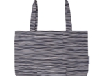 Foldable tote bag striped  ivory navy
