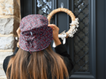 Rain hat adjustable-size T3 romance fleurie