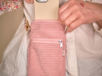 Quilted phone pocket blush pink corduroy