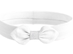 Jersey knit baby headband white