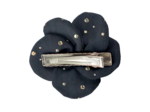 Flower petal hair slide small  gaze pois or marine
