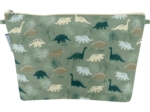 Cosmetic bag with flap jurassic dino