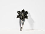 Star flower hairclip glitter black