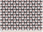 Cotton fabric ex2263 black geometric hearts
