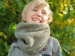 Children fur scarf snood moumoute kaki