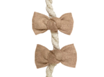 Small bows hair clips gaze pailletée camel