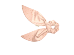 Short tail scrunchie gaze pois or rose