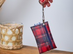Keyring  wallet tartan rouge
