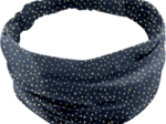 Headscarf headband- Baby size navy gold star