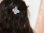 Butterfly hair clip pastel fleuri