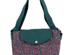 Tote bag with a zip camelias rubis