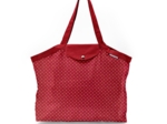 Pleated tote bag - Medium size red spots