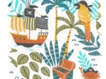 Cotton fabric ex2322 green pirates